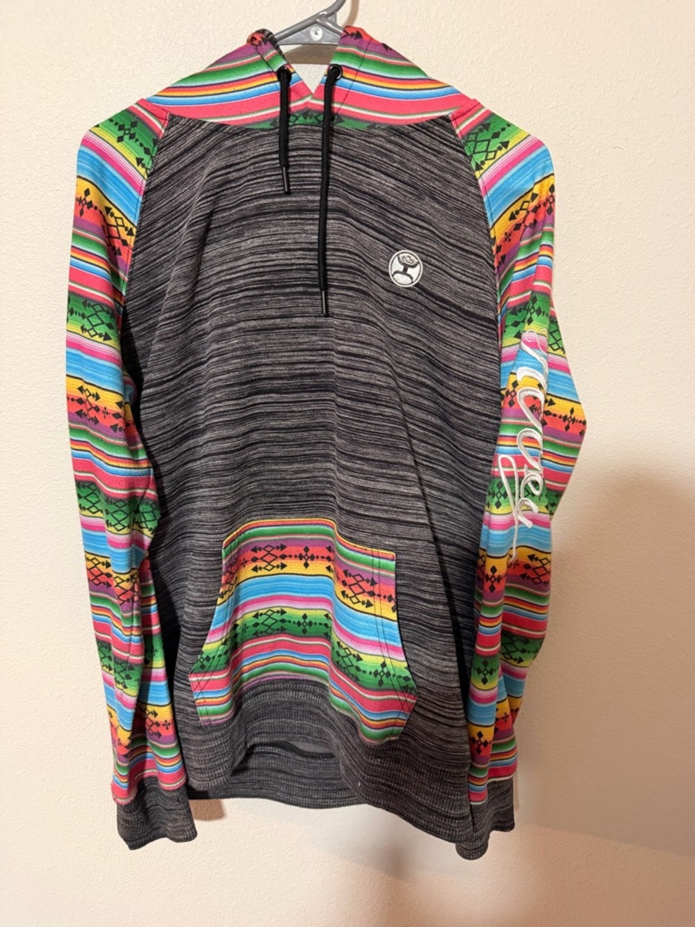 Hooey Black Label Pullover Hoodie with Gray Fabric